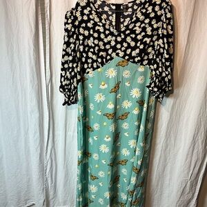 Floral and Butterfly Print Dress